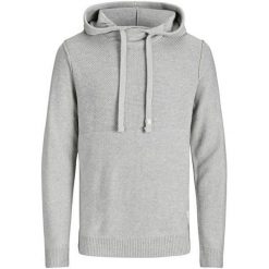Jack&Jones Męska bluza z Hood Jorduberry Knit Hood LightGrey Melange (rozmiar M). Bluzy męskie Jack&Jones, m, bez wzorów, bez kołnierzyka, bez rękawów, bez kaptura. W wyprzedaży za 119,00 zł.