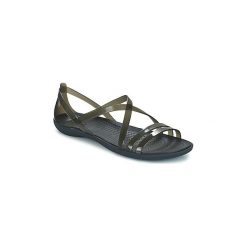 Sandały Crocs ISABELLA STRAPPY SANDAL W. Czarne klapki damskie Crocs, bez wzorów, bez obcasa. Za 153,30 zł.