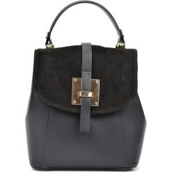 Plecaki damskie: Skórzany plecak w kolorze czarnym – (S)24 x (W)22 x (G)11 cm