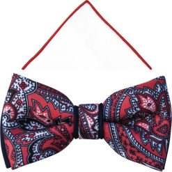 Czerwono-biała mucha w paisley A351. Czerwone muszki męskie Adam Collection - Krawaty i dodatki, na co dzień, bez wzorów, z poliesteru, eleganckie. W wyprzedaży za 49,50 zł.