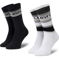 Zestaw 2 par wysokich skarpet unisex LEVI'S - 37157-0267 Black/Grey. Czarne skarpetki damskie bez wzorów, z elastanu. Za 39,00 zł.