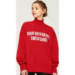 Bluza oversize z nadrukiem - Czerwony. Czerwone bez kategorii marki Sinsay, z nadrukiem. Za 59,99 zł.