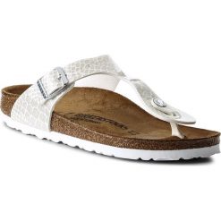 Japonki BIRKENSTOCK - Gizeh Bs 1009116 Magic Snake White. Szare klapki damskie Birkenstock, bez wzorów, ze skóry ekologicznej, bez obcasa. W wyprzedaży za 199,00 zł.