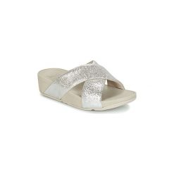 Sandały FitFlop SWOOP SLIDE. Szare sandały damskie FitFlop, bez wzorów, bez obcasa, bez zapięcia. Za 279,20 zł.