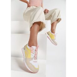 Beżowo-Żółte Sneakersy Halifer. Żółte sneakersy damskie Renee. Za 89,99 zł.