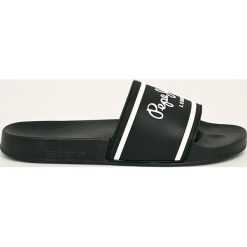 Pepe Jeans - Klapki Slider Basic. Czarne kapcie męskie Pepe Jeans, bez wzorów, z jeansu. Za 129,90 zł.