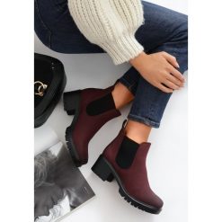 Bordowe Botki Sweet Chocolate. Czerwone botki damskie Renee, bez obcasa, na obcasie, bez zapięcia. Za 129,99 zł.