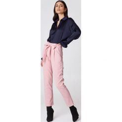 Spodnie z wysokim stanem: Glamorous Spodnie z paskiem Culotte – Pink