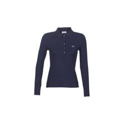 Koszulki polo z długim rękawem Lacoste PF7841. Niebieskie koszulki damskie Lacoste, bez wzorów, polo, z długim rękawem. Za 479,00 zł.