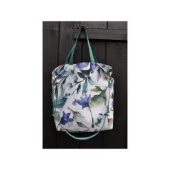 TORBA HOBO XXL - PRINT, FLOWERS. Torebki klasyczne damskie Pracownia 166, w paski, z tkaniny, na ramię, duże, bez dodatków. Za 148,57 zł.