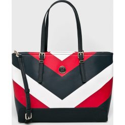 Tommy Hilfiger - Torebka. Szare torebki klasyczne damskie TOMMY HILFIGER, w paski, z materiału, duże. Za 629,90 zł.