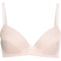 Biustonosz usztywniany bonprix pudrowy. Brązowe biustonosze bonprix, bez wzorów, z satyny. Za 37,99 zł.