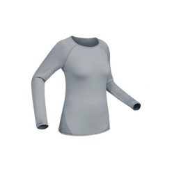 Koszulka turystyczna długi rękaw Techwool 190 damska. Szare t-shirty damskie marki FORCLAZ, xl, z materiału. Za 129,99 zł.