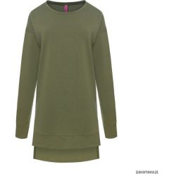 Bluza TUNIC z dłuższym tyłem zieleń khaki. Brązowe bluzy damskie marki Pakamera, z bawełny. Za 99,00 zł.