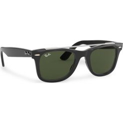 Okulary przeciwsłoneczne RAY-BAN - Wayfarer Double Bridge 0RB4540 601/31 Black/Black. Czarne okulary przeciwsłoneczne męskie Ray-Ban, z tworzywa sztucznego. W wyprzedaży za 429,00 zł.