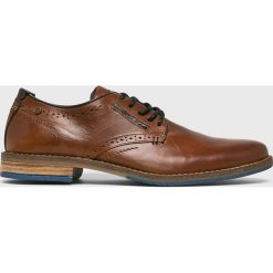 Bullboxer - Półbuty. Pomarańczowe mokasyny męskie marki Bullboxer, ze skóry, casualowe, z okrągłym noskiem. Za 339,90 zł.