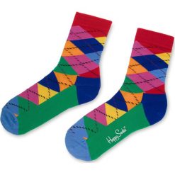 Skarpety Wysokie Unisex HAPPY SOCKS - ARY01-4001 Kolorowy. Różowe skarpetki damskie Happy Socks, w kolorowe wzory, z bawełny. Za 34,90 zł.