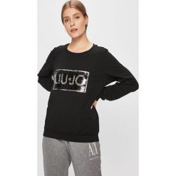 Liu Jo - Bluza. Czarne bluzy damskie Liu Jo, s, z aplikacjami, z elastanu, bez rękawów, bez kaptura. W wyprzedaży za 259,90 zł.