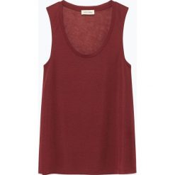 Top "Ohio" w kolorze bordowym. Czerwone bluzki damskie American Vintage, xs, bez wzorów, z wełny, z okrągłym kołnierzem, bez rękawów. W wyprzedaży za 69,95 zł.