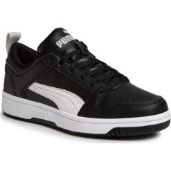 Sneakersy PUMA - Rebound Layup Lo Sl Jr 370490 02 Puma Black/White/High Rise. Czarne trampki chłopięce Puma, bez wzorów, ze skóry ekologicznej, na sznurówki. Za 219,99 zł.