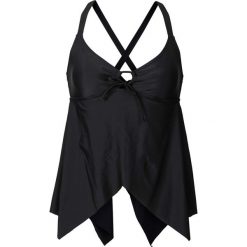 Top plażowy bonprix czarny. Czarne stroje kąpielowe damskie bonprix, bez wzorów, z asymetrycznym kołnierzem. Za 89,99 zł.