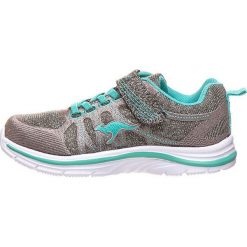 Sneakersy w kolorze szaro-turkusowym. Szare trampki dziewczęce KangaROOS, bez wzorów, z gumy, bez zapięcia. W wyprzedaży za 102,95 zł.