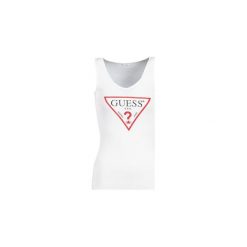 Topy na ramiączkach / T-shirty bez rękawów Guess VN ORIGINAL. Białe bluzki damskie Guess, s, bez wzorów, bez kołnierzyka. Za 109,00 zł.