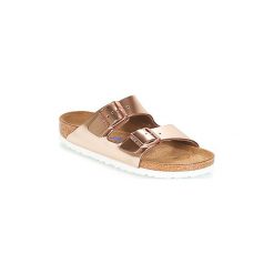 Klapki Birkenstock ARIZONA SFB. Żółte klapki damskie Birkenstock, bez wzorów, bez obcasa. Za 335,20 zł.