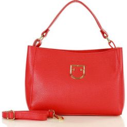 Marco mazzini elegancka torebka skórzana italian chic czerwień makowa. Czerwone kuferki damskie MAZZINI, w paski, ze skóry, eleganckie, bez dodatków. W wyprzedaży za 289,00 zł.