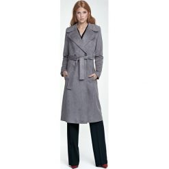 Szary płaszcz damski. Szare płaszcze damskie NIFE, xl, w paski, z poliesteru, eleganckie. Za 309,00 zł.