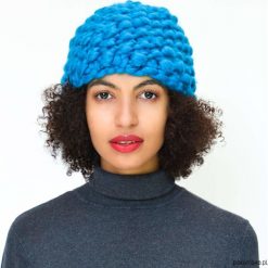 Czapki zimowe damskie: Turkusowa czapka z wełny merynosów merino