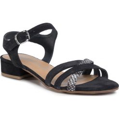 Sandały TAMARIS - 1-28221-24 Navy/Snake 828. Niebieskie klapki damskie Tamaris, bez wzorów, z zamszu, bez obcasa, na obcasie. Za 229,00 zł.