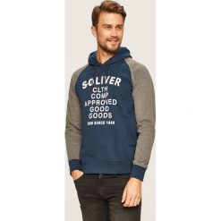 S. Oliver - Bluza. Niebieskie bluzy męskie S.Oliver, s, z nadrukiem, z bawełny, z kapturem, bez rękawów, z kapturem. W wyprzedaży za 169,90 zł.