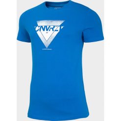 T-Shirt męski TSM203 - kobalt. Koszulki męskie 4f, m, bez wzorów, bez kołnierzyka. Za 49,99 zł.