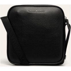 Emporio Armani - Torba skórzana. Czarne torby męskie skórzane Emporio Armani, w paski, z poliesteru, casualowe, na ramię, małe. Za 1099,00 zł.