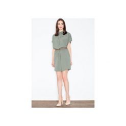Sukienka M442 Oliwka. Zielone sukienki damskie FIGL, s, bez wzorów, bez kołnierzyka, z krótkim rękawem, krótkie, mini. Za 169,00 zł.