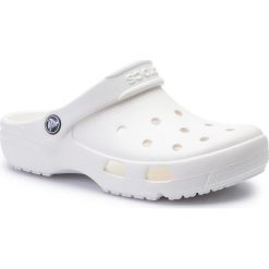 Klapki CROCS - 204151-100 White. Białe klapki damskie Crocs, bez wzorów, z tworzywa sztucznego, bez obcasa. Za 109,99 zł.