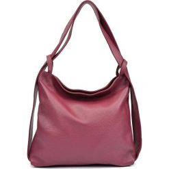 Shopper bag damskie: Skórzana torebka w kolorze bordowym – (D)40 x (S)36 cm