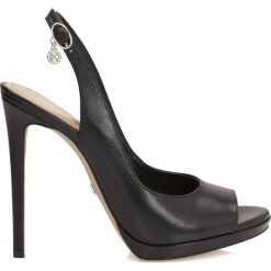 Buty ślubne damskie: Czarne czółenka peep toe