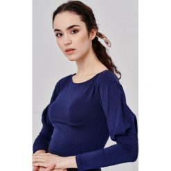 Bluzka Molinara Atramenta XS niebieski. Niebieskie bluzki damskie Marie Zélie, s, w paski, z elastanu, bez kołnierzyka, z długim rękawem. W wyprzedaży za 116,90 zł.