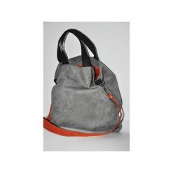 TORBA HOBO XXL - SZARY, POMARAŃCZ, CZERŃ. Szare torebki klasyczne damskie Pracownia 166, w paski, z syntetyku, bez dodatków. Za 148,72 zł.