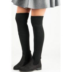Buty zimowe damskie: MUSZKIETERKI NA PŁASKIM OBCASIE
