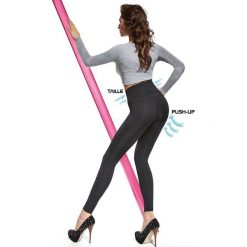 Mid-Kompresyjne legginsy Livia z Push-Up efektem. Szare legginsy damskie marki Basbleu. Za 90,99 zł.