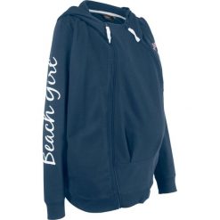 Bluza rozpinana ciążowa z wstawką niemowlęcą bonprix ciemnoniebieski. Niebieskie bluzy ciążowe marki bonprix. Za 89,99 zł.