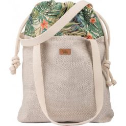 Torebka worek "DUOBAG" materiałowa, kremowa w palmy. Białe torebki worki damskie me&BAGS, bez wzorów, z tkaniny, duże, bez dodatków. Za 219,00 zł.