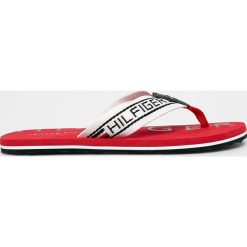 Tommy Hilfiger - Japonki. Fioletowe kapcie męskie TOMMY HILFIGER, bez wzorów, ze skóry. Za 159,90 zł.