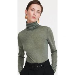 Bluzka z golfem - Khaki. Brązowe bluzki damskie Reserved, s, bez wzorów, bez rękawów. Za 69,99 zł.