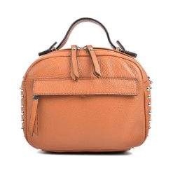 Torebki klasyczne damskie: Skórzana torebka w kolorze koniaku – (S)25 x (W)20 x (G)12 cm