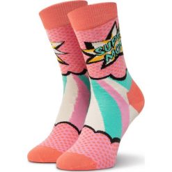 Skarpety Wysokie Damskie HAPPY SOCKS - MOM01-4000 Różowy. Różowe skarpetki damskie Happy Socks, bez wzorów, z elastanu. Za 39,90 zł.