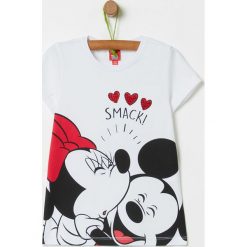 OVS - T-shirt dziecięcy x Disney 104-140 cm. Białe bluzki dziewczęce OVS, z nadrukiem, z elastanu, z okrągłym kołnierzem, z krótkim rękawem, krótkie, bez kaptura. Za 69,90 zł.